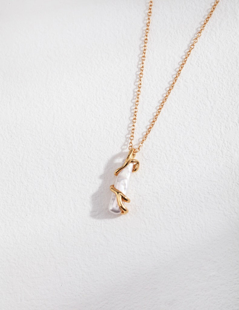 Sterling silver pearl necklace