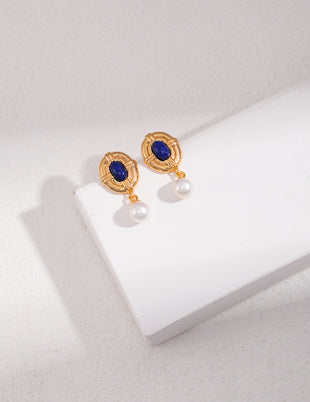 Light retro palace style natural lapis lazuli series (certificate not included)