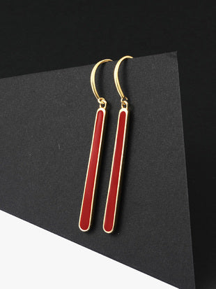 Chinese red glaze drip earrings