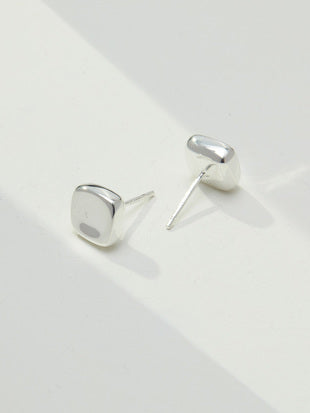 Lava Series Plain Silver Stud Earrings