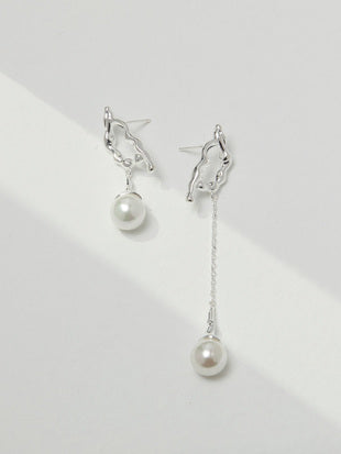 Pearl Remodeling Series: Perfect Round Pearl Silver Earrings/Necklace