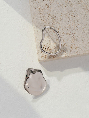 Sterling silver asymmetric earrings