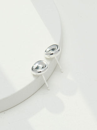 Lava Series Plain Silver Stud Earrings