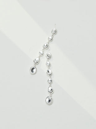 Lava Series Plain Silver Long Earrings