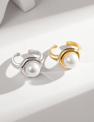 Natural pearl ring