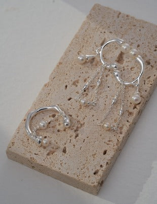Sterling silver shell pearl earrings