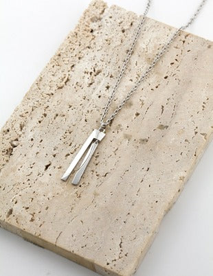 Geometric Sculpture Series Sterling Silver Simple Necklace