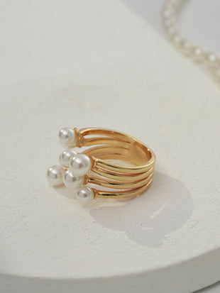 Sterling silver pearl ring (white gold no longer available)