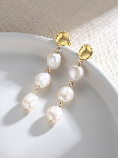 Shaped Baroque Pearl Earrings