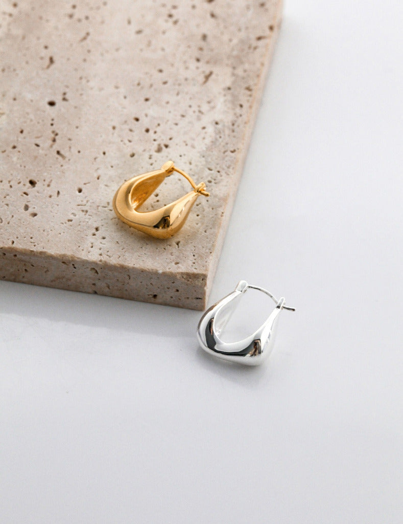 Lava Series Plain Silver Earrings