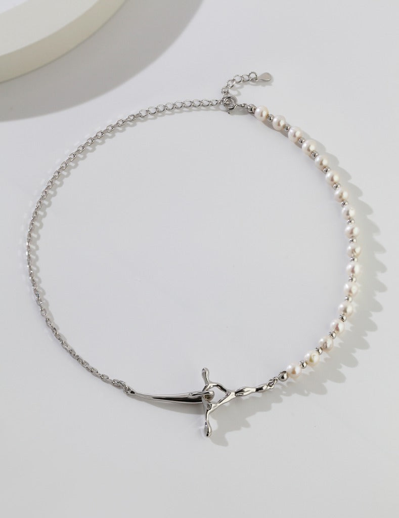 Sterling silver pearl necklace