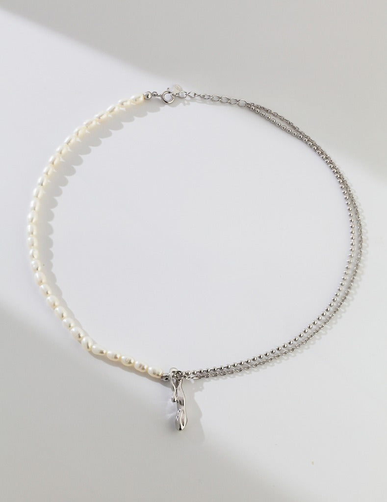 Sterling silver pearl necklace