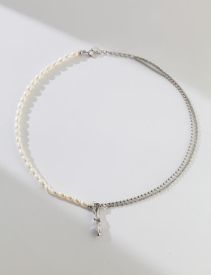 Sterling silver pearl necklace