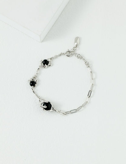 Sterling silver agate bracelet