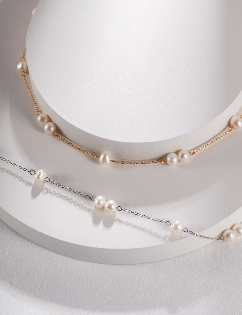 Sterling silver pearl necklace