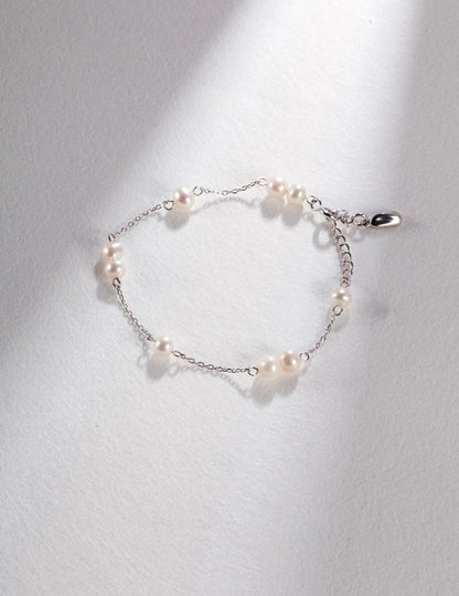 Sterling silver pearl necklace