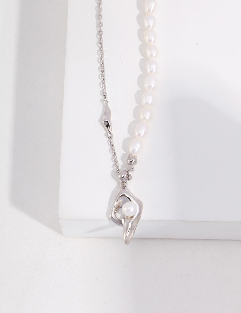 Sterling silver pearl necklace