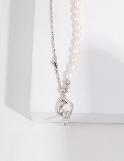 Sterling silver pearl necklace