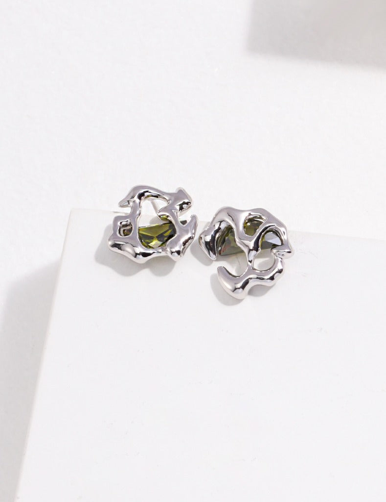 Sterling silver zircon earrings