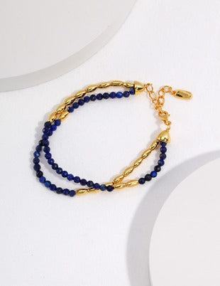 Sterling silver lapis lazuli bracelet (certificate not included)