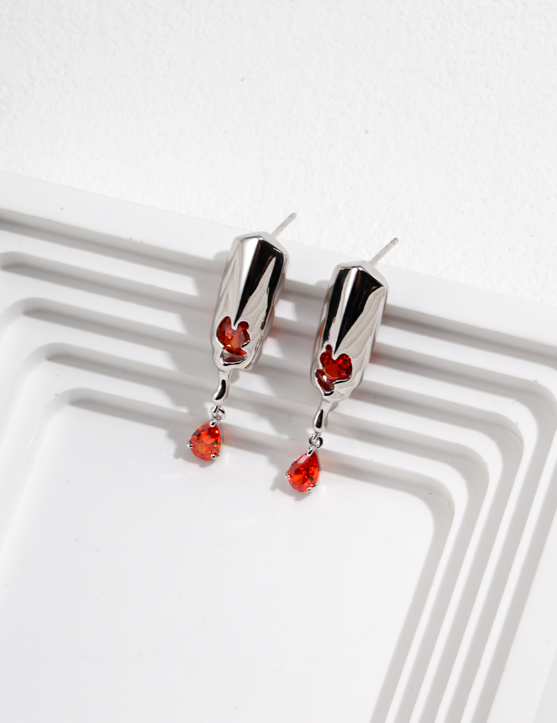 Sterling silver zircon earrings