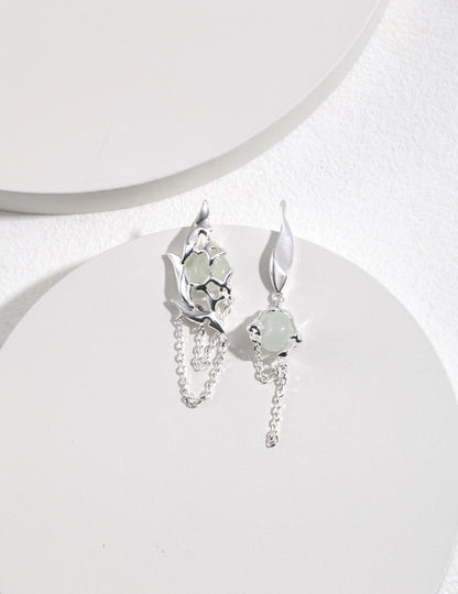 Sterling silver AB asymmetric earrings