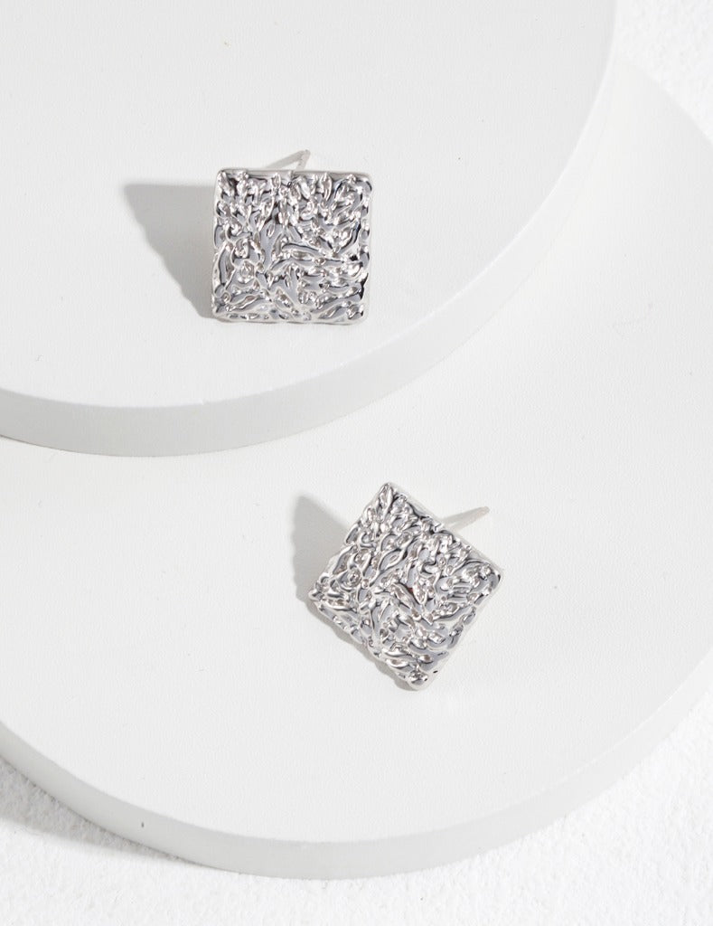 Sterling Silver Cube Earrings