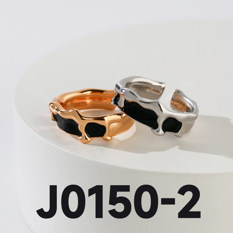 Sterling silver glaze ring couple ring