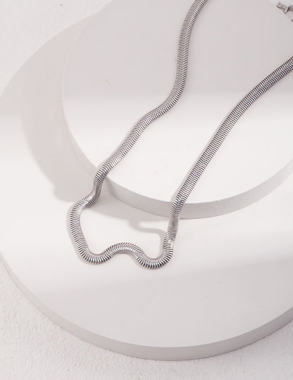 Sterling silver snake bone necklace