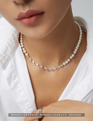 Sterling silver pearl necklace