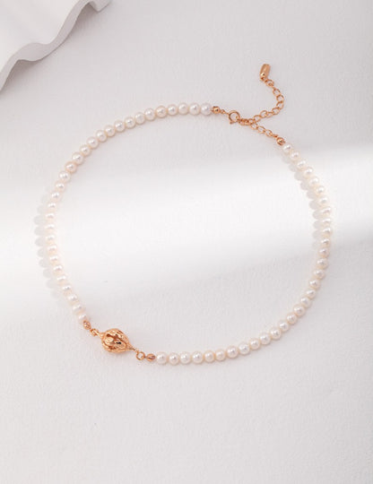 Natural Flower Collection Sterling Silver Pearl Necklace