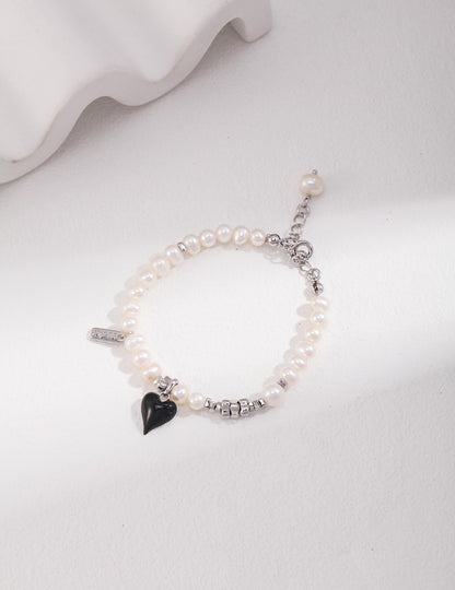 Sterling silver pearl drip bracelet