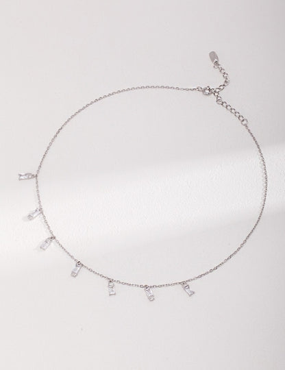 Sterling silver zircon necklace