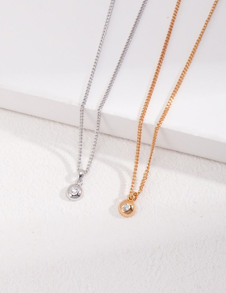 Sterling silver zircon necklace, a must-have for stacking, simple and versatile