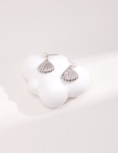 Sterling Silver Shell Pearl Earrings