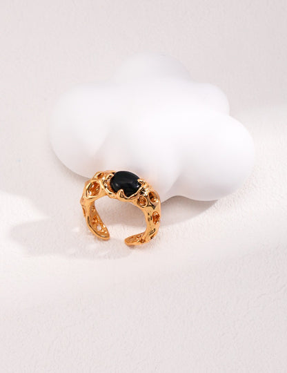 Sterling silver black onyx ring