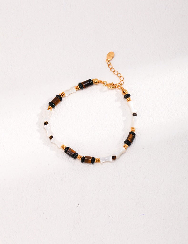 Sterling silver tiger eye stone bracelet