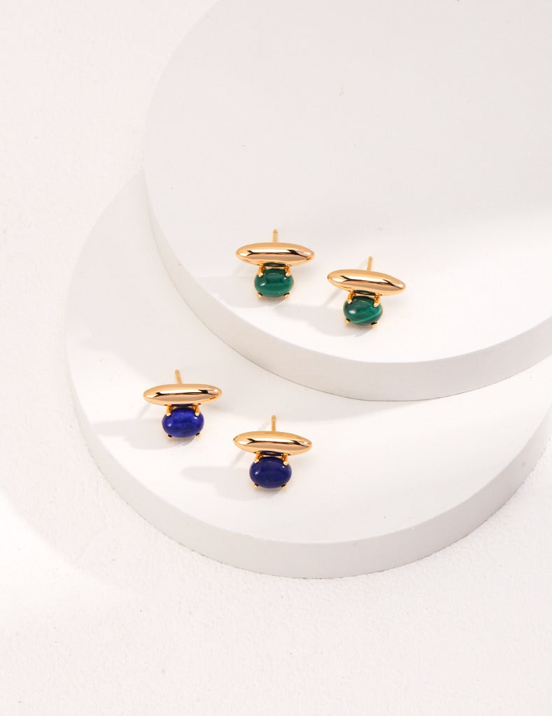 Natural Lapis Lazuli/Malachite Earrings