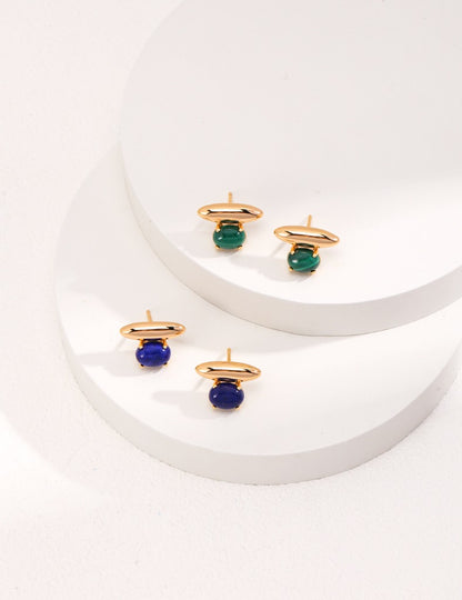 Natural Lapis Lazuli/Malachite Earrings