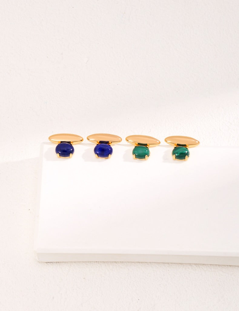 Natural Lapis Lazuli/Malachite Earrings