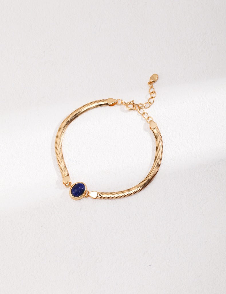 Natural lapis lazuli/tiger eye stone temperament bracelet