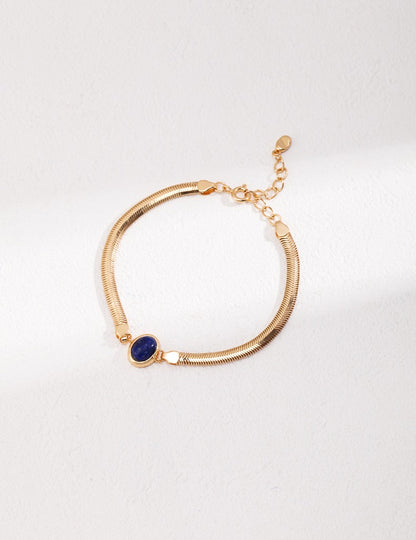 Natural lapis lazuli/tiger eye stone temperament bracelet