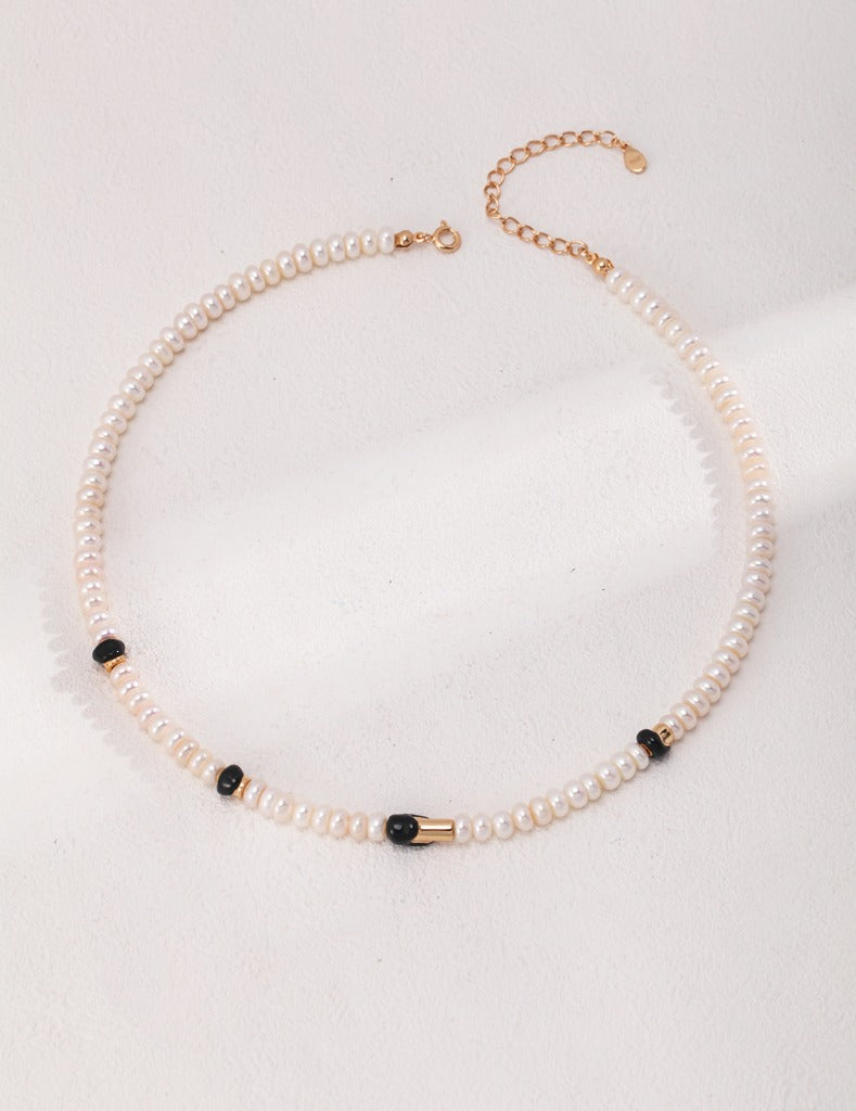 Sterling silver drip pearl necklace