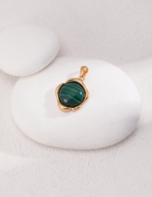 Sterling silver malachite pendant (single pendant/chain to be purchased separately)