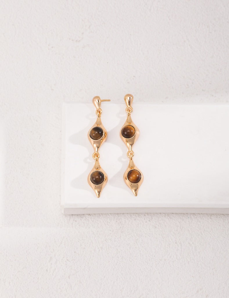 Sterling silver tiger eye earrings