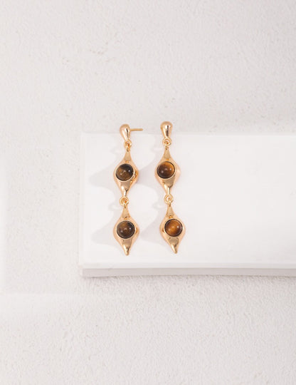 Sterling silver tiger eye earrings