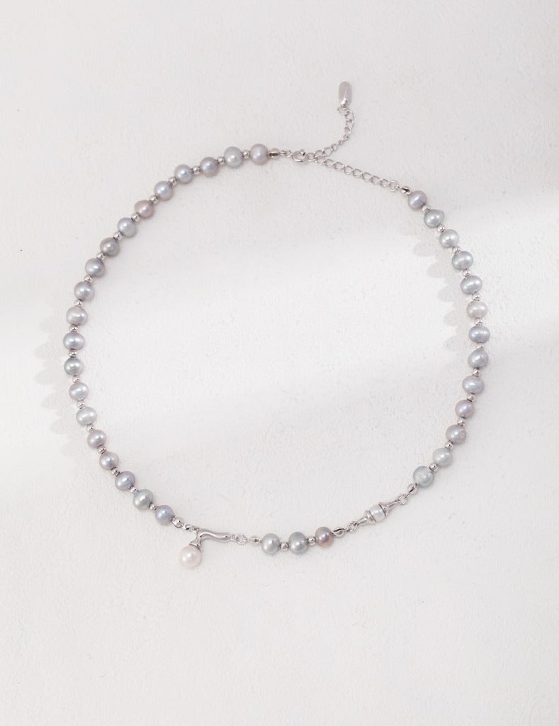 Sterling silver pearl necklace