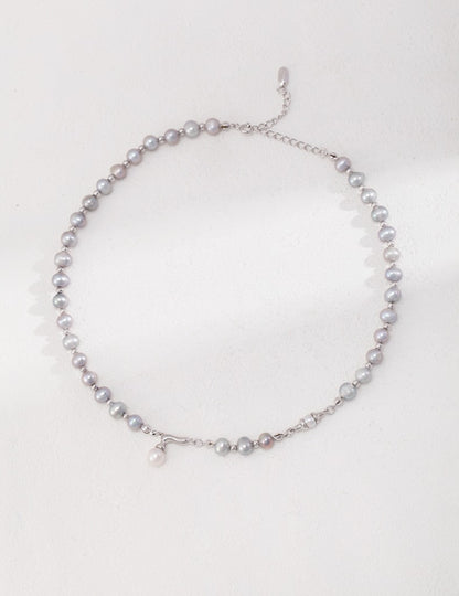 Sterling silver pearl necklace