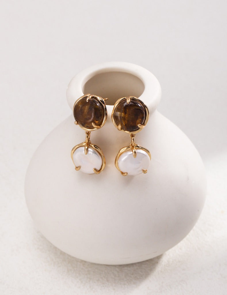 Sterling silver pearl earrings