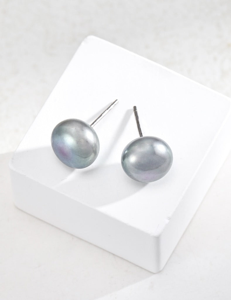 Sterling silver pearl earrings (large and small)